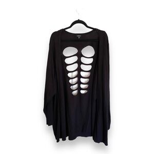 Torrid Black Skeleton Cut Out Ling Sleeve Cardigan/Sweater Women’s Plus Size 5x